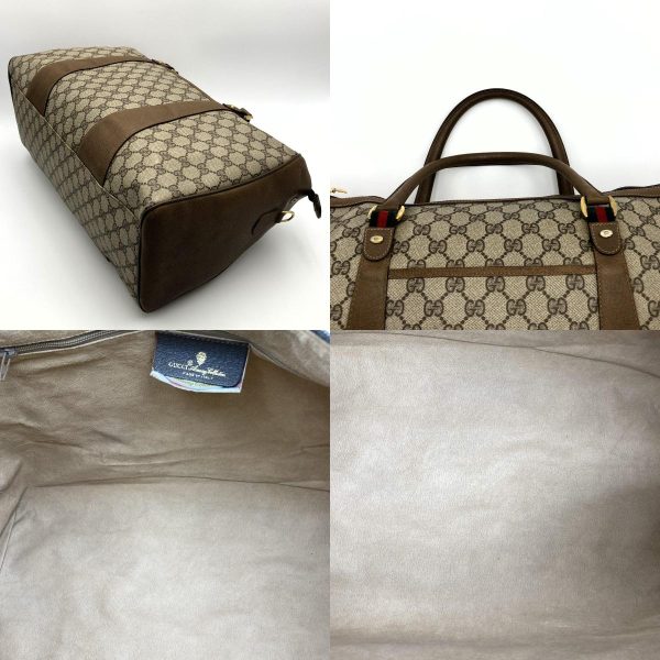 ittf86mwp7ci 7 c Gucci Old Gucci Boston Bag GG Supreme Sherry Line Brown