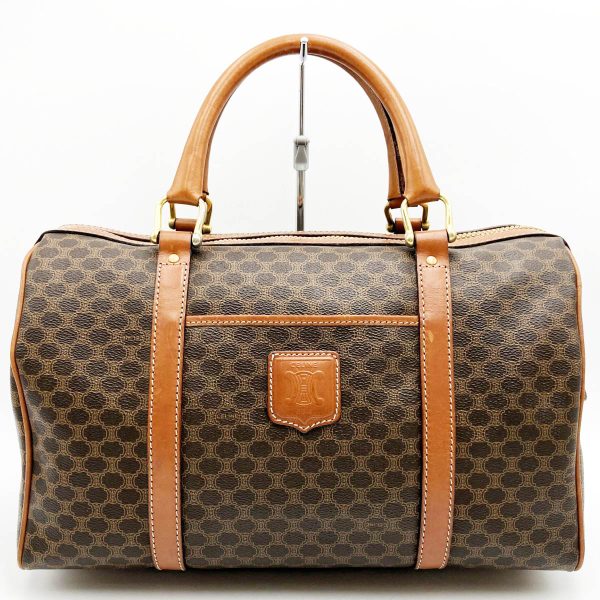 ittfgqc0pzzg 1 Celine Macadam Pattern Boston Bag Travel Bag Brown Tea PVC