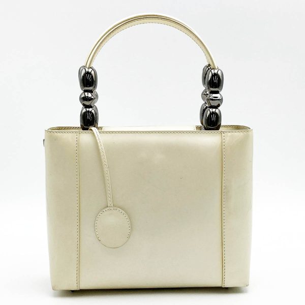 itu4l2ga6a08 1 Christian Dior Maris Pearl Handbag Tote PVC White