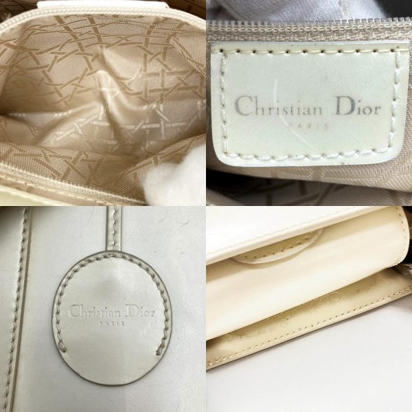 itu4l2ga6a08 10 c Christian Dior Maris Pearl Handbag Tote PVC White