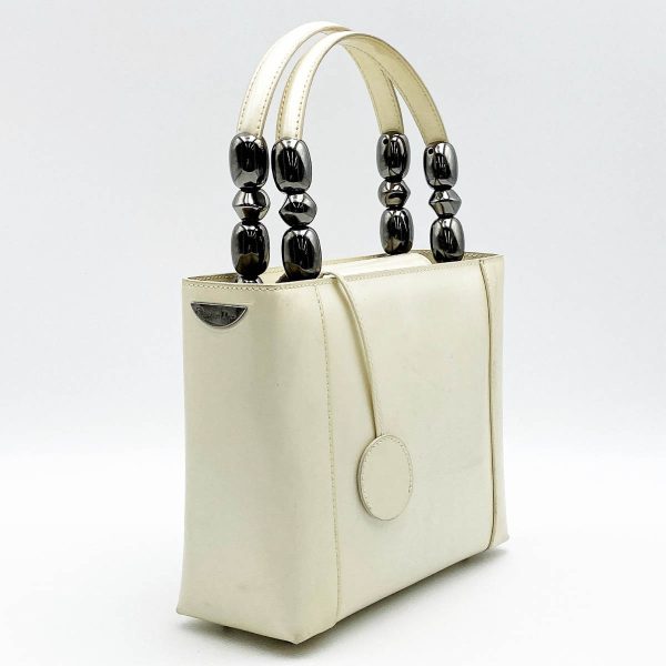 itu4l2ga6a08 3 Christian Dior Maris Pearl Handbag Tote PVC White