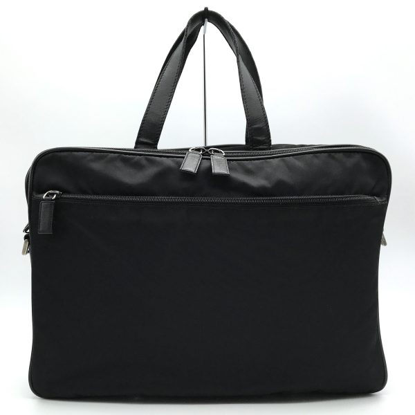 itumxgsfiqf4 1 Prada Tessuto Nylon Leather Briefcase Bag Black