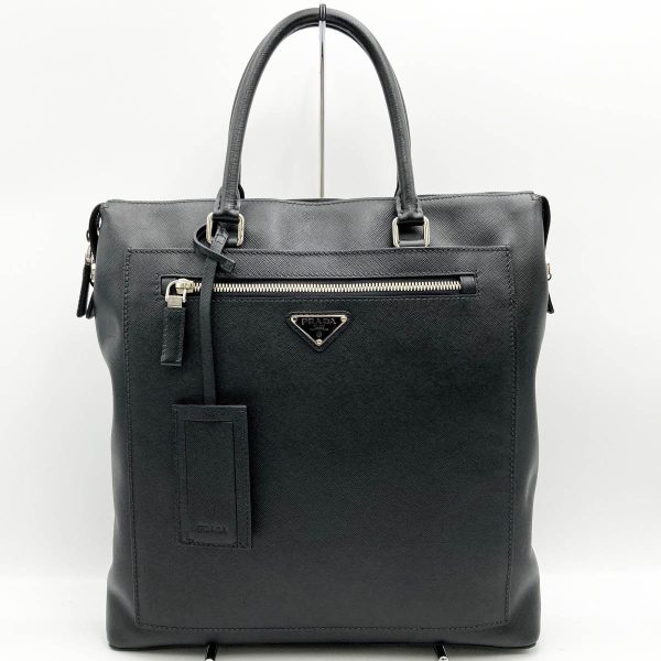 itvu3r9tml5c 1 Prada Saffiano Leather Tote Handbag Black