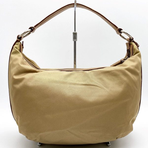 itvu6m9p7tk2 2 Prada Nylon Hobo Shoulder Bag Beige