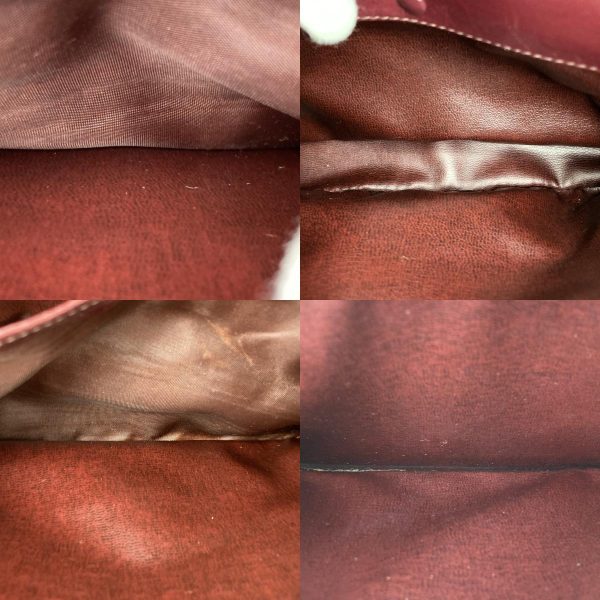 itw1z2hwzl55 12 c Celine Carriage Hardware Saluki Shoulder Bag Diagonal Bag Red Bordeaux Gold Canvas Leather