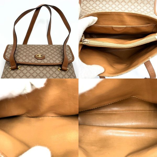 itw44o48l2me 8 c Celine Macadam Pattern Shoulder Bag Tote Bag Triomphe Beige Brown PVC