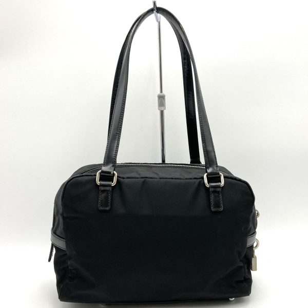 itw8qud44apg 2 Prada Nylon Leather Shoulder Tote Bag Black