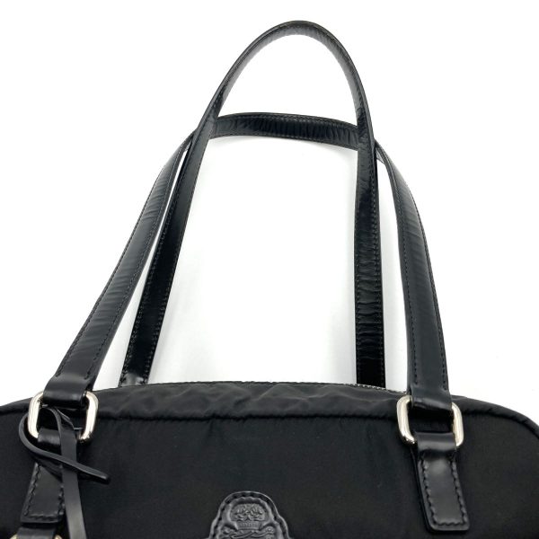 itw8qud44apg 8 Prada Nylon Leather Shoulder Tote Bag Black