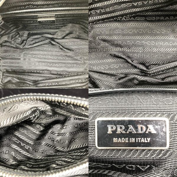 itw8qud44apg 9 c Prada Nylon Leather Shoulder Tote Bag Black