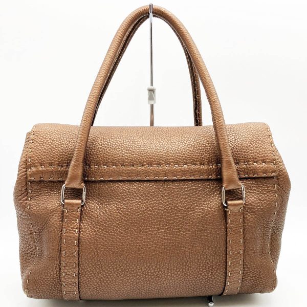 itwe0ob7loaa 2 Fendi Selleria Leather Mini Linda Tote Bag Brown