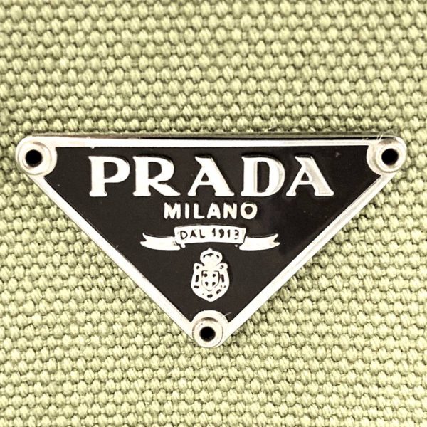 itwlha5slmc2 8 Prada Canvas Leather Handbag Khaki Green Brown