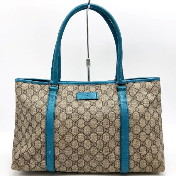 itx2fdxx0l7p 1 Gucci Tote Bag GG Supreme Blue Brown