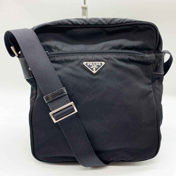 itx6uvcl42fw 1 Prada Nylon Diagonal Shoulder Bag Black