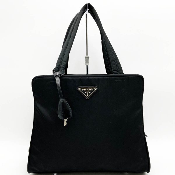 itxvnsa14yta 1 Prada Nylon Tote Handbag Black