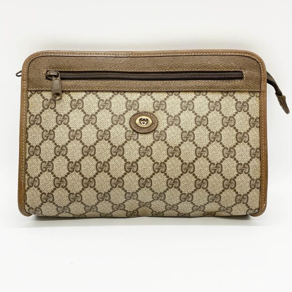 ity0779dc2r4 1 Gucci Old Gucci Clutch Bag GG Supreme Brown