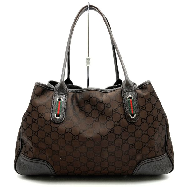 ity1rbxm4epr 2 Gucci Sherry Line Tote Bag GG Nylon Dark Brown