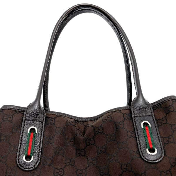 ity1rbxm4epr 5 Gucci Sherry Line Tote Bag GG Nylon Dark Brown