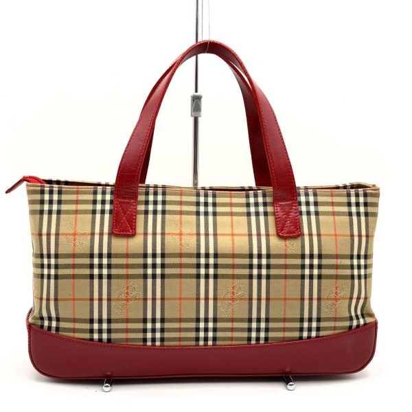 ity2ikhskcei 2 Burberry Handbag with Charm Nova Check Shadow Horse Red Canvas