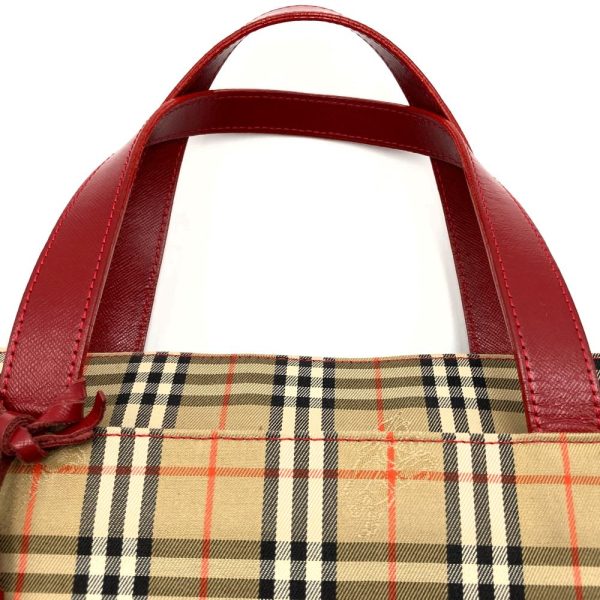 ity2ikhskcei 5 Burberry Handbag with Charm Nova Check Shadow Horse Red Canvas