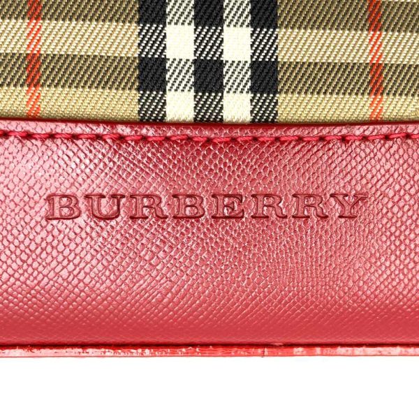 ity2ikhskcei 7 Burberry Handbag with Charm Nova Check Shadow Horse Red Canvas