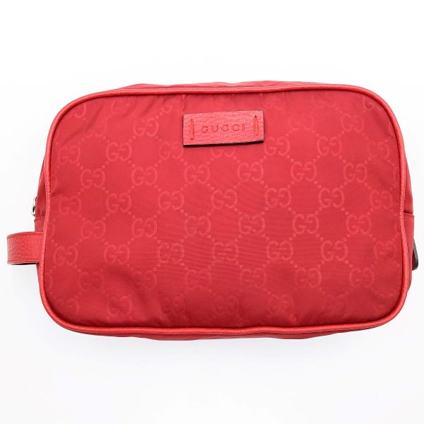 itykhgh3vnzu 1 Gucci GG Pattern Clutch Bag Red Nylon