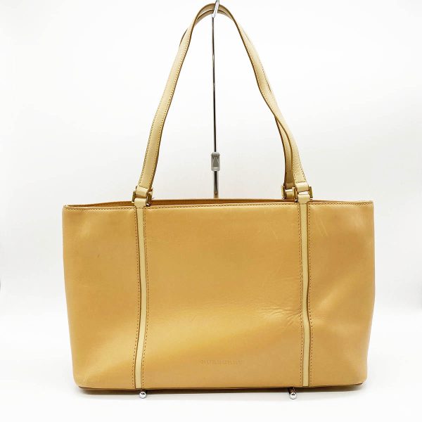 ityv4jkei338 1 Burberry Tote Shoulder Bag Leather Gold Hardware Check Beige