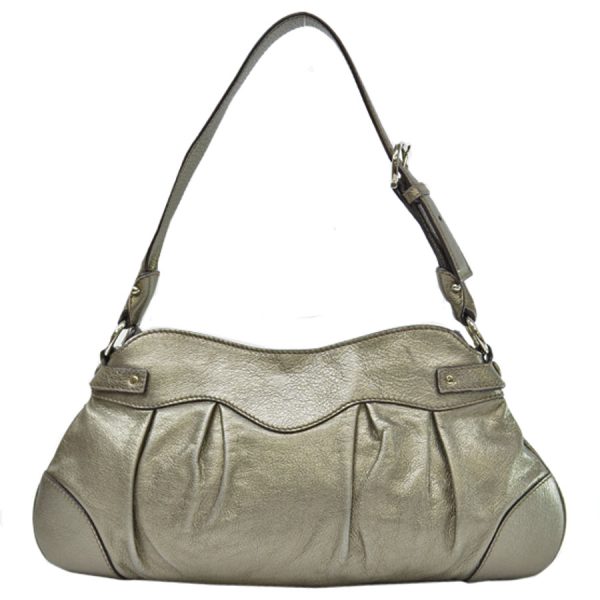 k10071 2 Salvatore Ferragamo Bag Leather Gold Silver