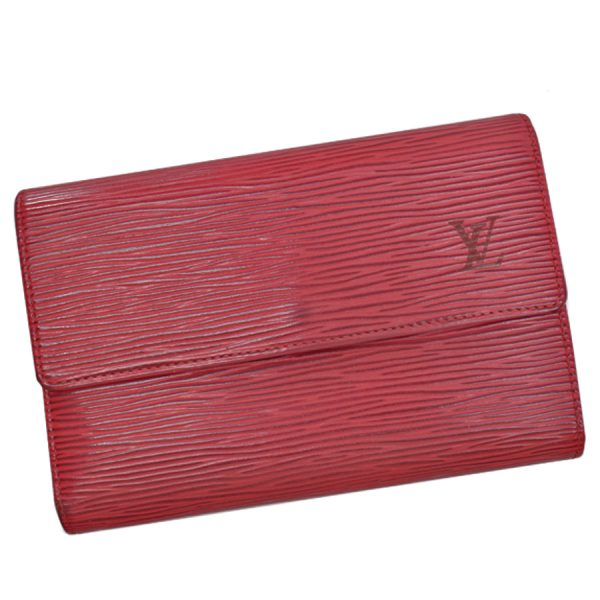 k10151a Louis Vuitton Epi Porte Tresor Etuy Papier Wallet Red