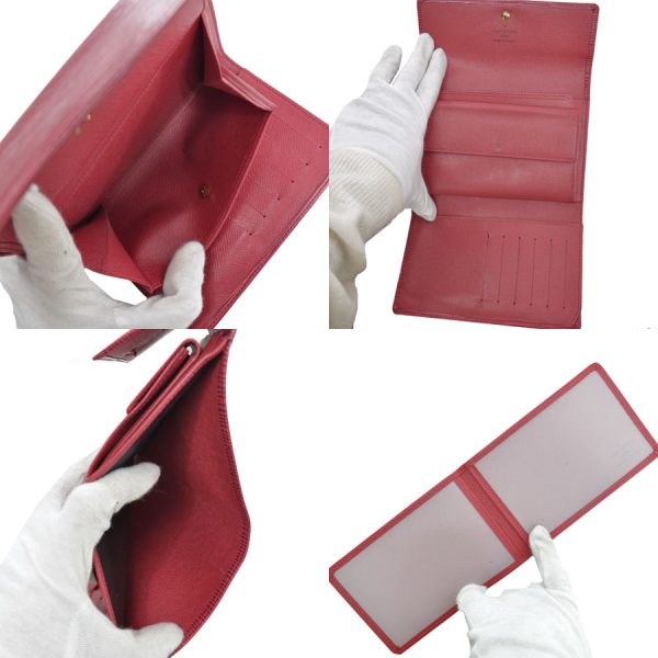 k10151a 1 Louis Vuitton Epi Porte Tresor Etuy Papier Wallet Red