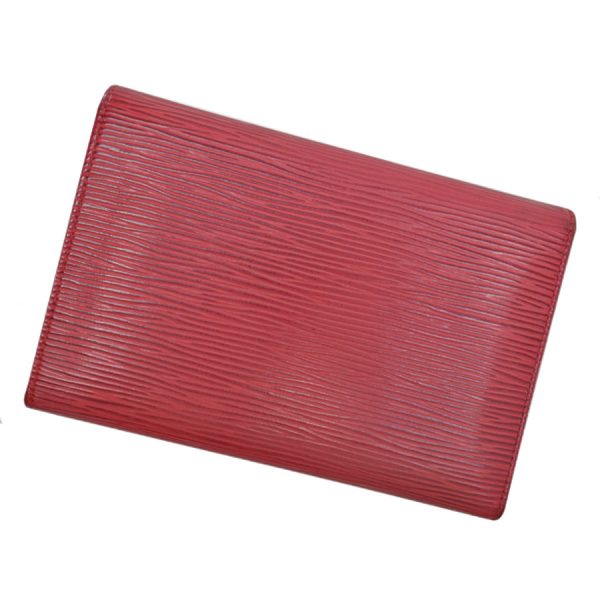 k10151a 2 Louis Vuitton Epi Porte Tresor Etuy Papier Wallet Red