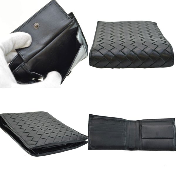 k10254 4 Bottega Veneta Wallet Intrecciato Leather Black