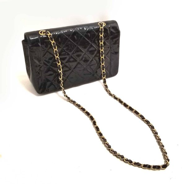 k1043000744 1 Chanel Diana Flap Shoulder Bag Leather Black