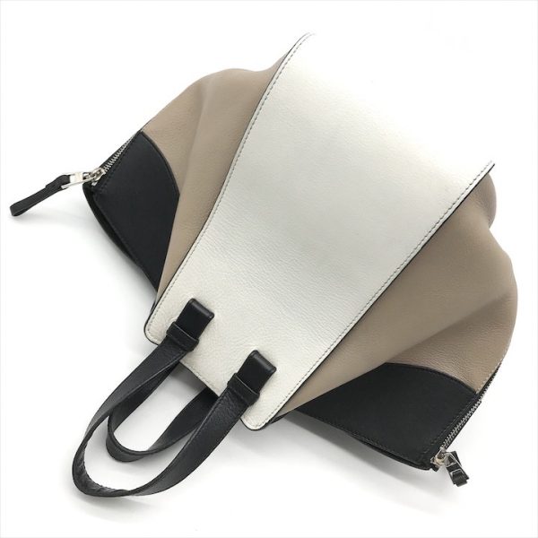 k1472 2 Loewe Hammock 2way Hand Shoulder Bag Black White