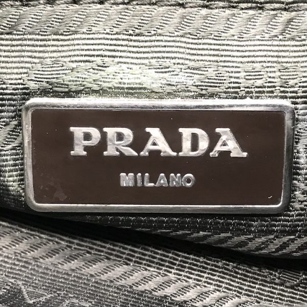 k2039 9 Prada Triangle Logo Plate Shoulder Pochette Black