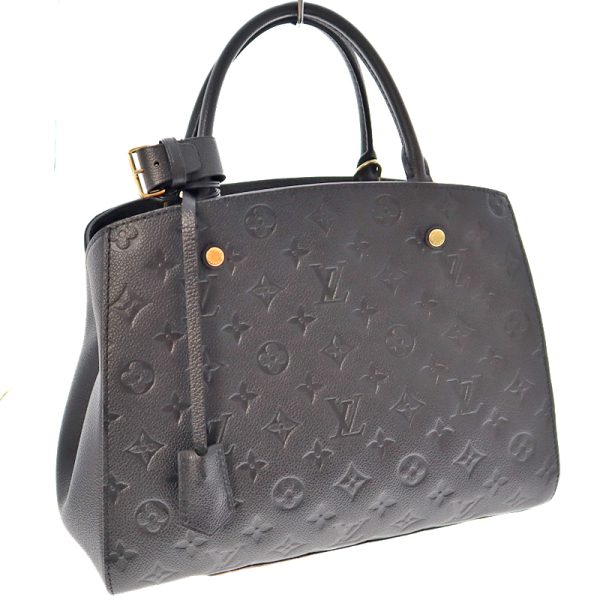 k21 7226 Louis Vuitton Montaigne MM Handbag Black Noir