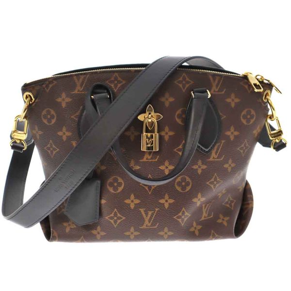 k21 7297 10 Louis Vuitton Flower Zip Tote PM 2WAY Brown Black