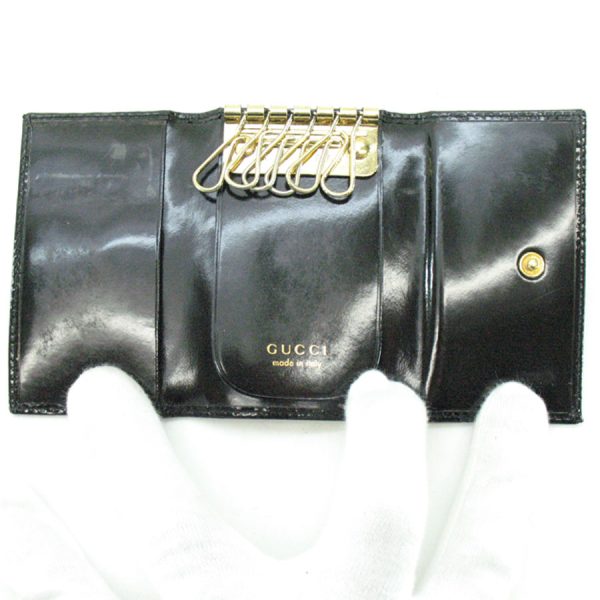 k6326 1 Gucci 6 Key Case Enamel Black