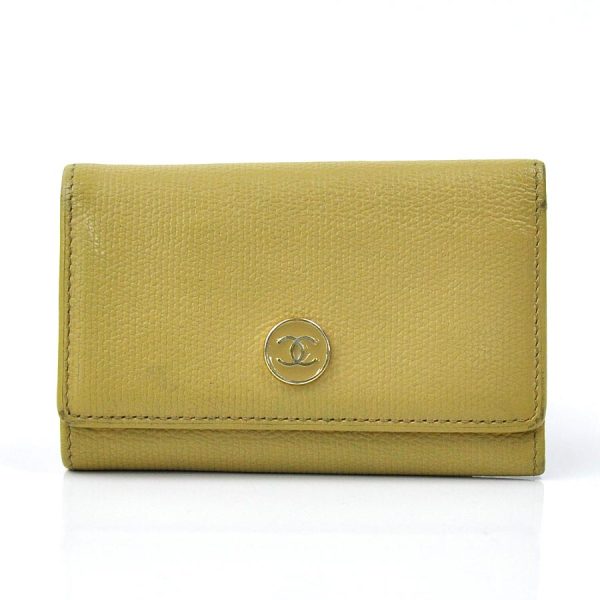 k6605 Chanel Coco Button Key Case Beige