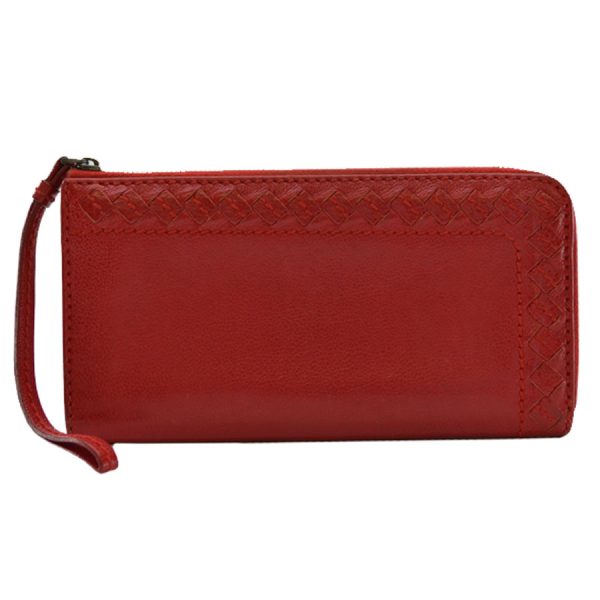 k7425 Bottega Veneta Long Wallet Leather Red