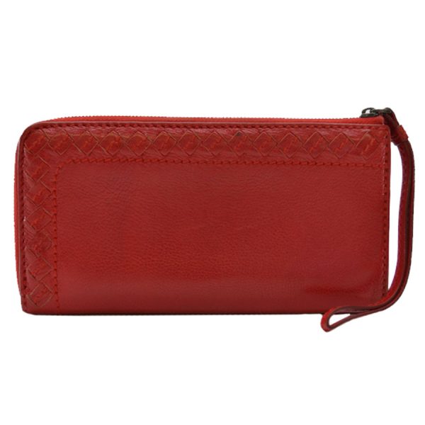 k7425 2 Bottega Veneta Long Wallet Leather Red