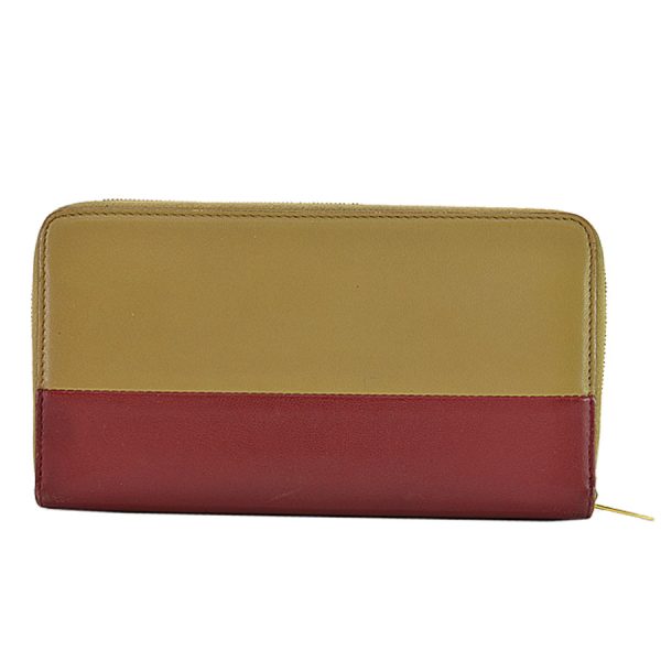 k8486 2 Celine Leather Long Wallet Brown