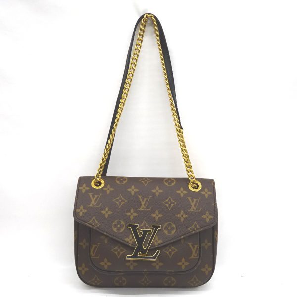 kr204391 2 Louis Vuitton Monogram Passy Chain Shoulder Bag Brown