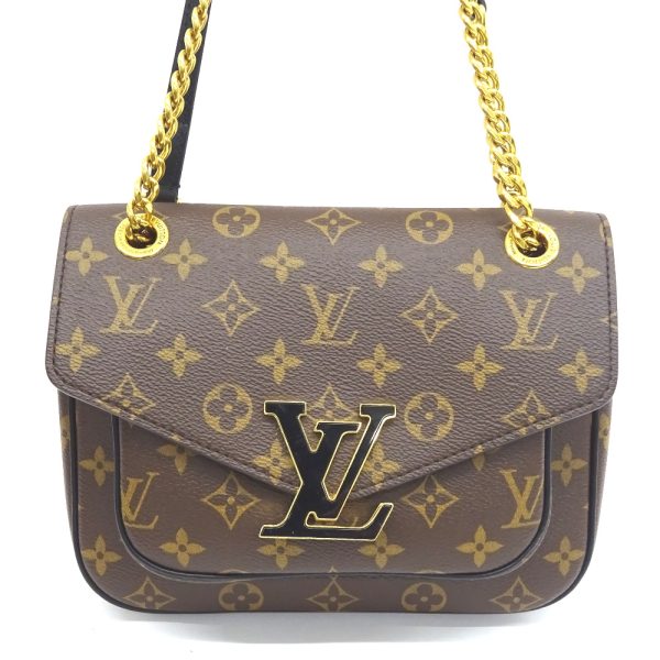 kr204391 3 Louis Vuitton Monogram Passy Chain Shoulder Bag Brown