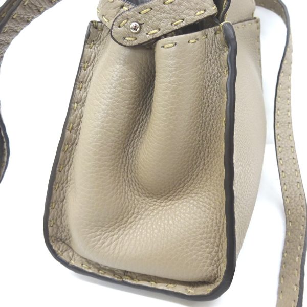 kr210321 5 Fendi Handbag 2way Shoulder Python Mini Beige