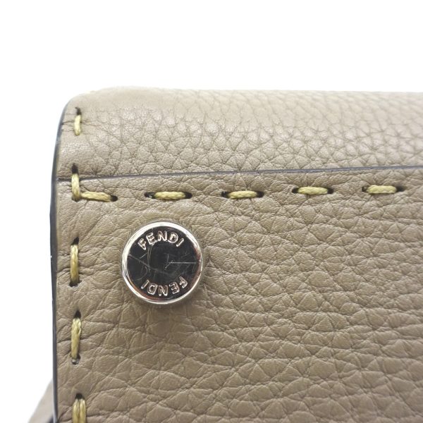 kr210321 7 Fendi Handbag 2way Shoulder Python Mini Beige