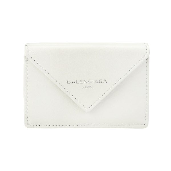 l03391446dlq0n9002 1 Balenciaga Papier Trifold Wallet Leather White