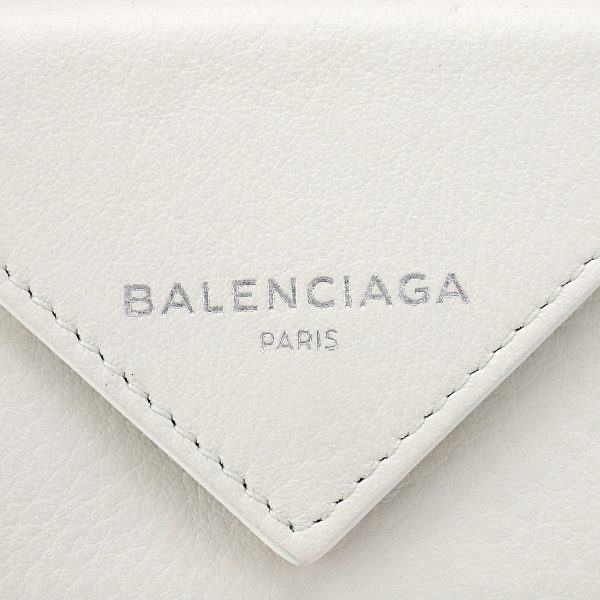 l03391446dlq0n9002 7 Balenciaga Papier Trifold Wallet Leather White