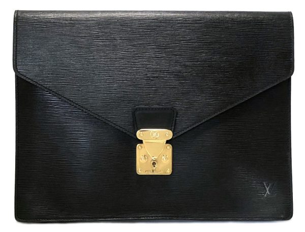 l485358956 Louis Vuitton Epi Document Case Leather Black