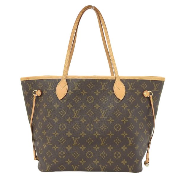 lv0975 1 Louis Vuitton Monogram Neverfull MM Tote Bag Beige