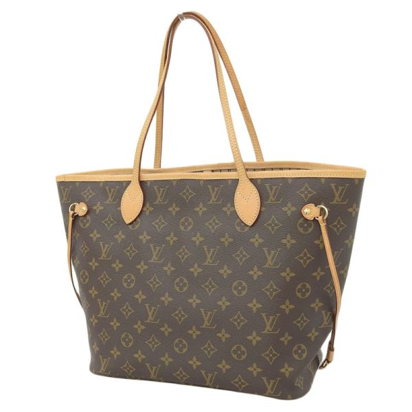 lv0975 2 Louis Vuitton Monogram Neverfull MM Tote Bag Beige